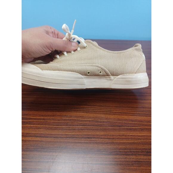 Reebok Beige Canvas Style Sneakers Shoes Size 10 - Picture 6 of 8